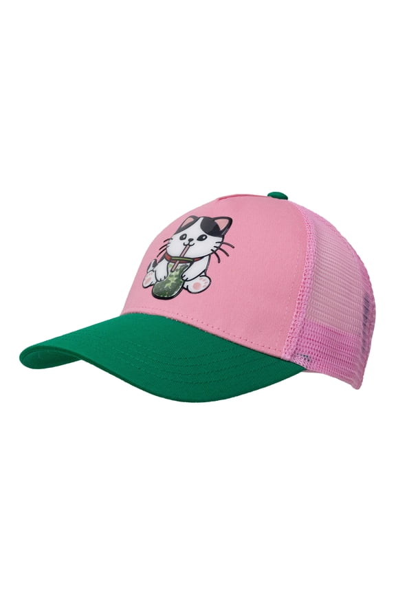 Girls Baseball Hat, Shakey Sequin Cat
