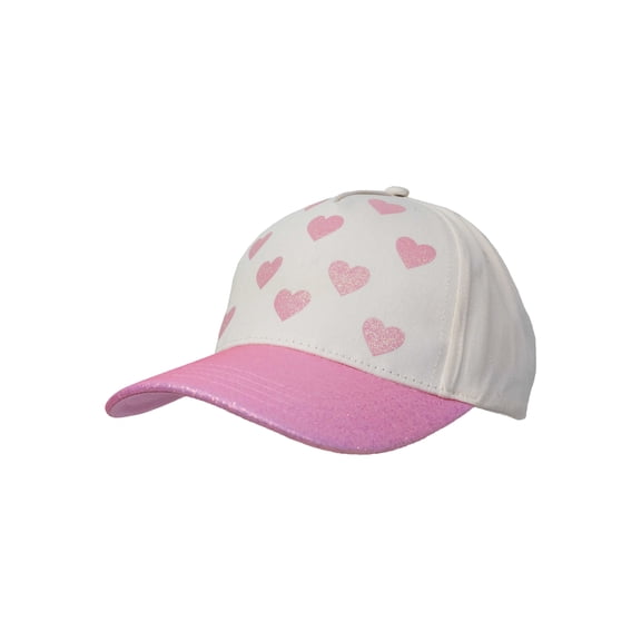 Wonder Nation Girls Baseball Hat, Pink Foil Hearts
