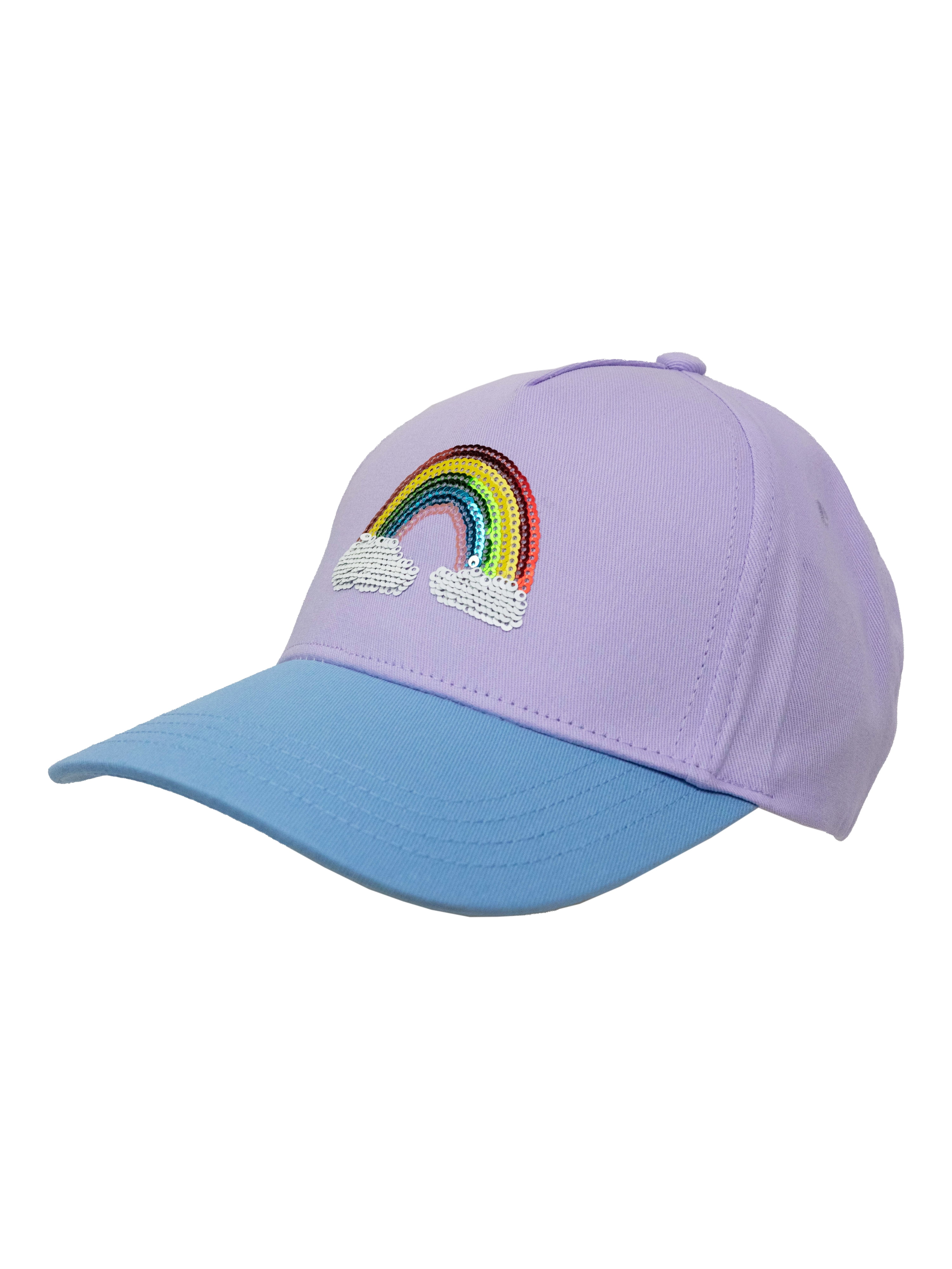 Wonder Nation Girls Baseball Hat, Sequin Rainbow