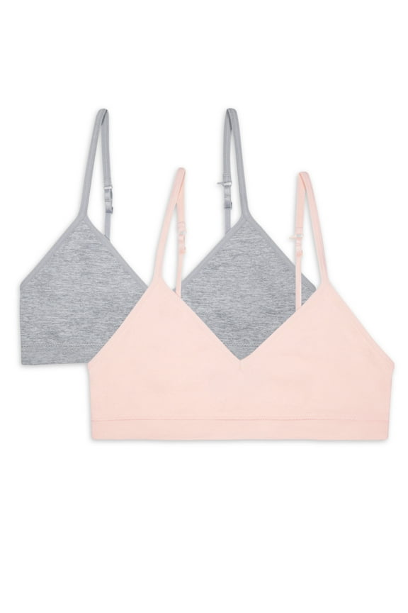 Girls Beginner Seamless Bralette, 2-Pack, Sizes 28-38