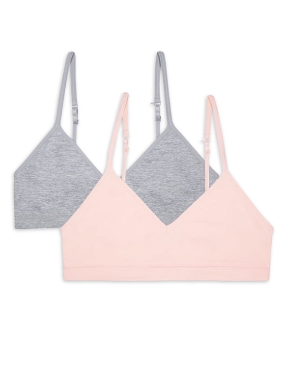 Girls Beginner Seamless Bralette, 2-Pack, Sizes 28-38