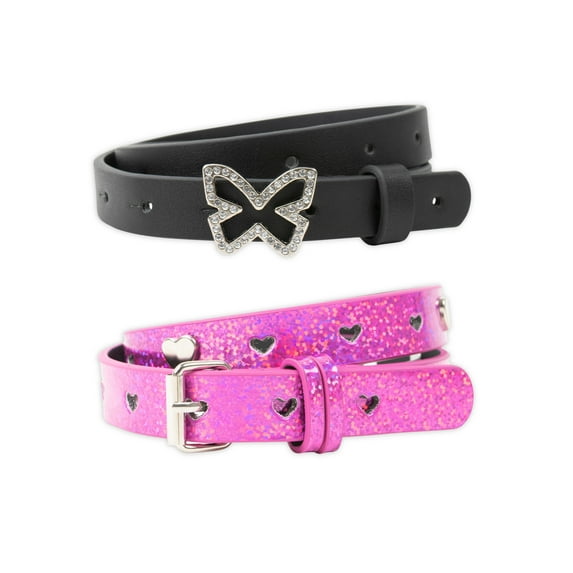Wonder Nation Girls Belts, 2-Pack, Sizes XS-2XL