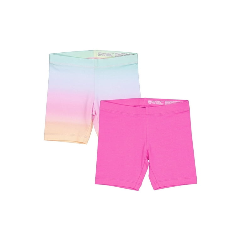 Wonder Nation Girls Bike Shorts 2-Pack Sizes 4-18 Plus Soft