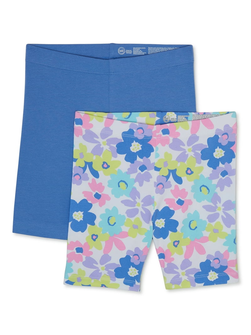 Wonder Nation Girls Bike Short, 2-Pack, Sizes 4-18 Plus