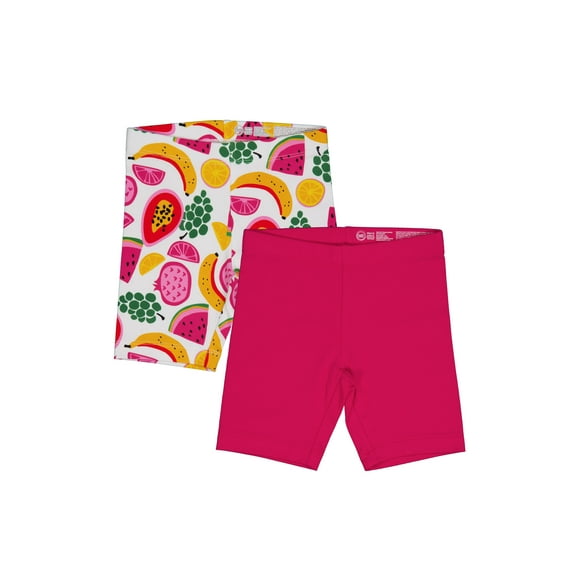 Wonder Nation Girls Bike Shorts, 2-Pack, Sizes 4-18 & Plus