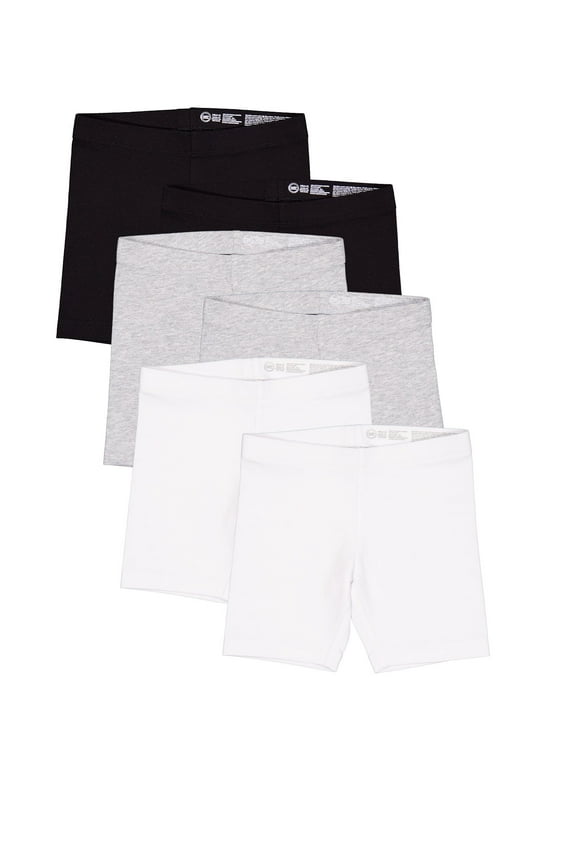 Girls Bike Shorts, 6-Pack, Sizes 4-18 & Plus