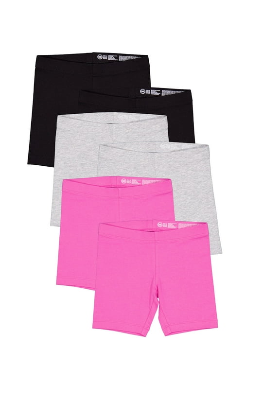 Girls Bike Shorts, 6-Pack, Sizes 4-18 & Plus