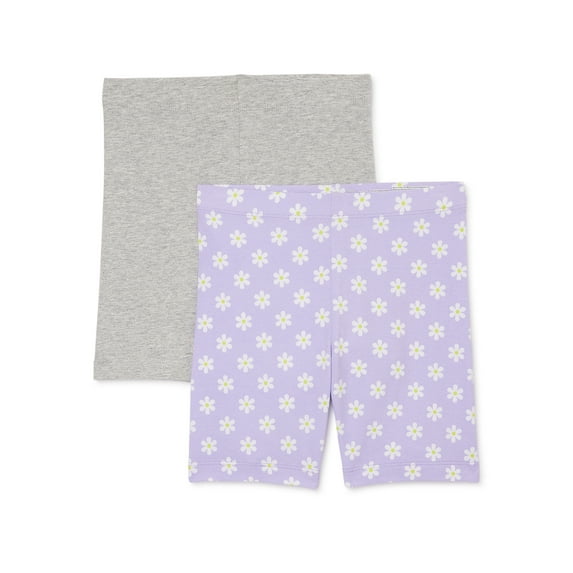 Wonder Nation Girls Bike Shorts, 2-Pack, Sizes 4-18 & Plus