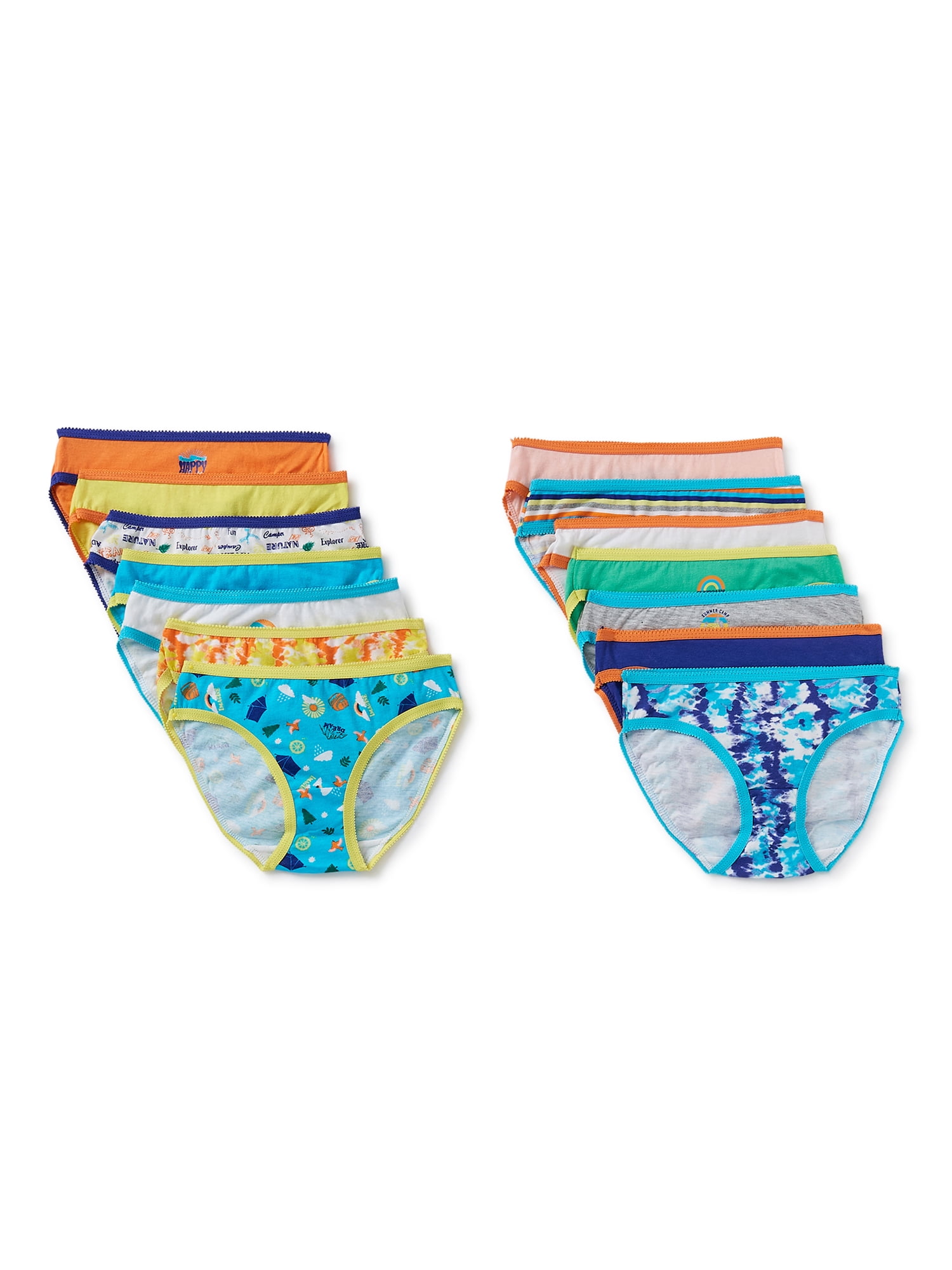 Wonder Nation Girls Bikini Brief Underwear 14-Pack, Sizes 4-18