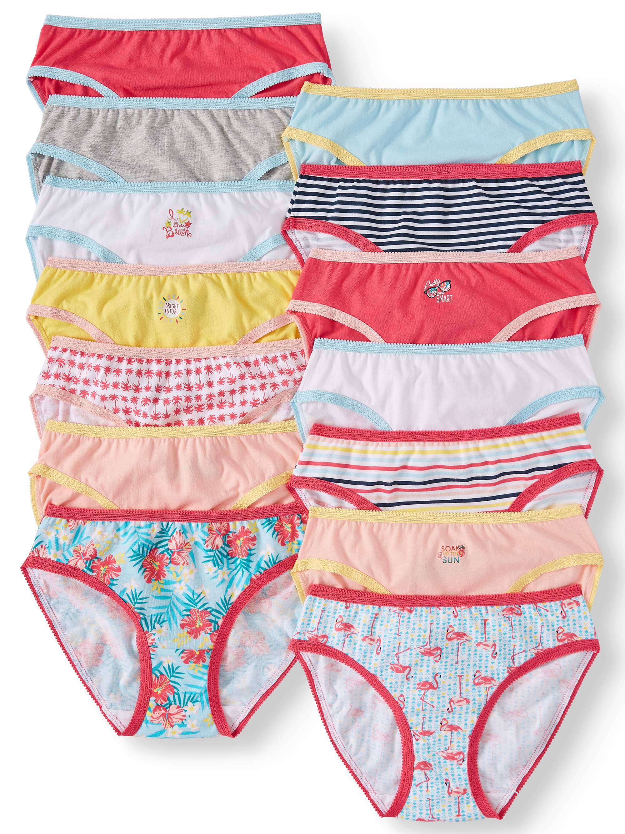 Wonder Nation Girls Bikini Underwear 16-Pack, Sizes 4-16
