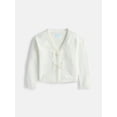 thumbnail image 1 of Wonder Nation Toddler Girls' Bow Front Cardigan Sweater with Long Sleeves, Sizes 12M- 5T, 1 of 4