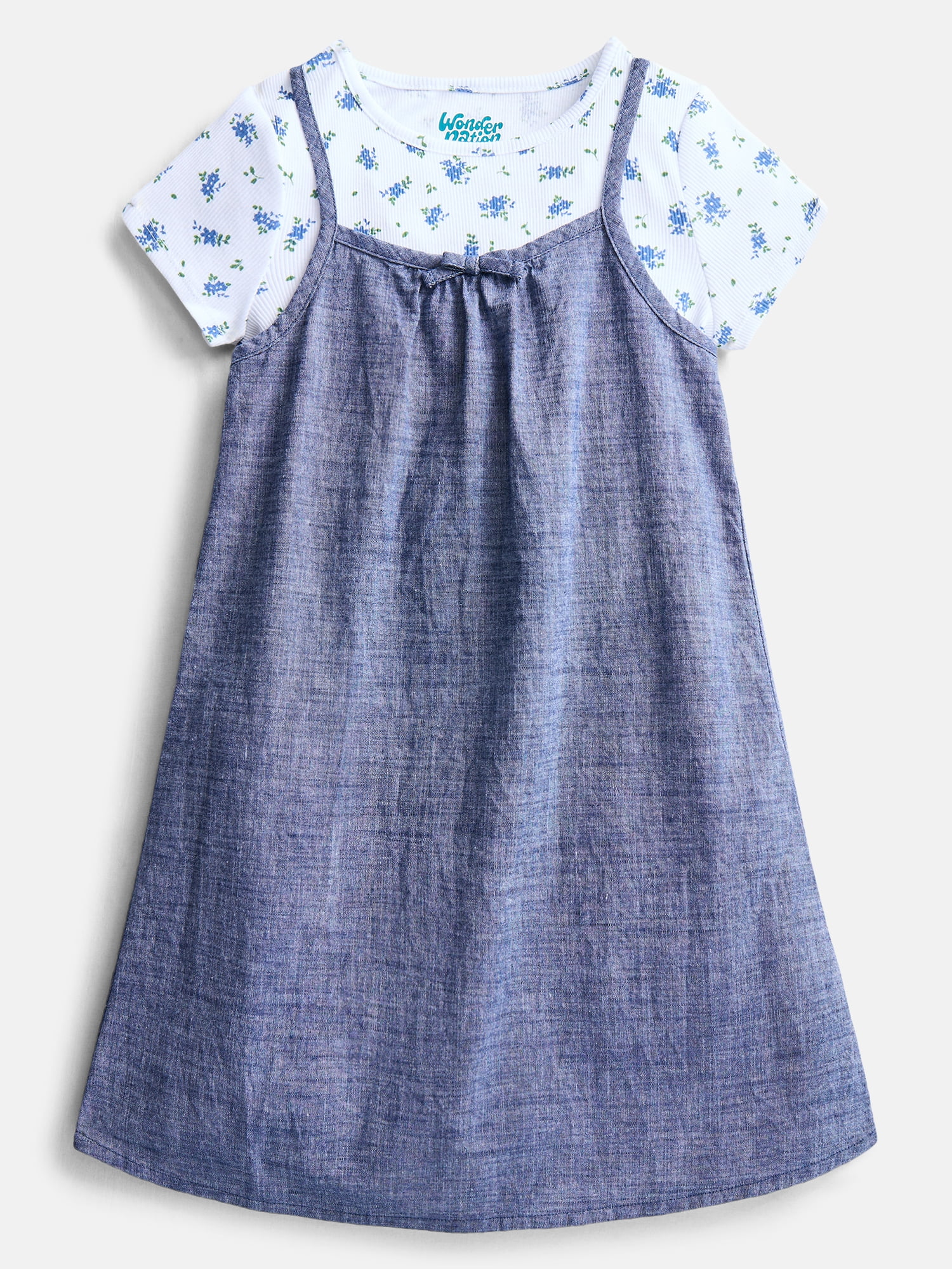 Wonder Nation Girls' Cami Dress and Tee Set, 2-Piece, Sizes 4-18