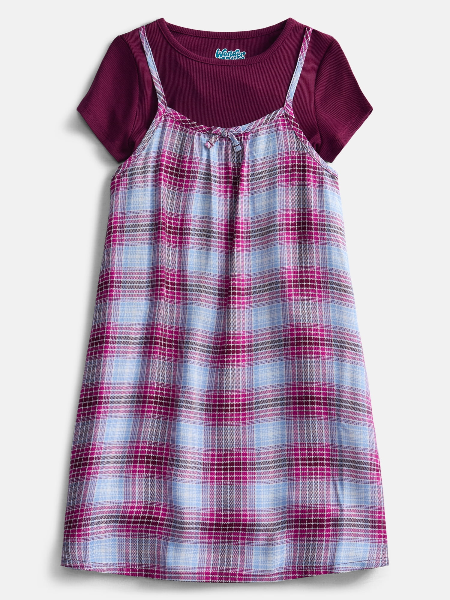 Wonder Nation Girls' Cami Dress and Tee Set, 2-Piece, Sizes 4-18