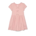 thumbnail image 1 of Wonder Nation Girls Bow Front Skater Dress with Short Sleeves, Sizes 4-18 & Plus, 1 of 3