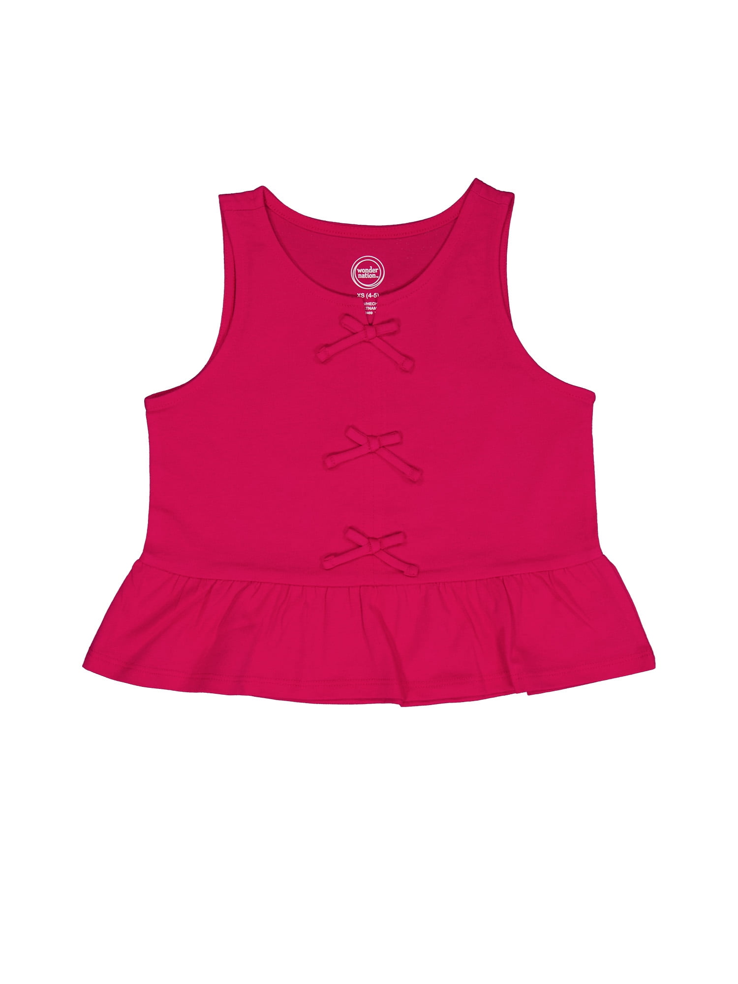 Wonder Nation Girls Bow Front Tank, Sizes 4-18 & Plus