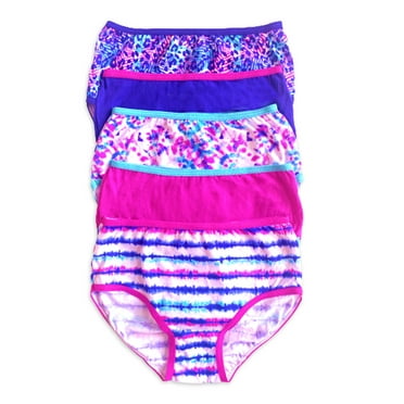 Wonder Nation Girls Cotton Brief Underwear, 5-Pack, Sizes 4-18
