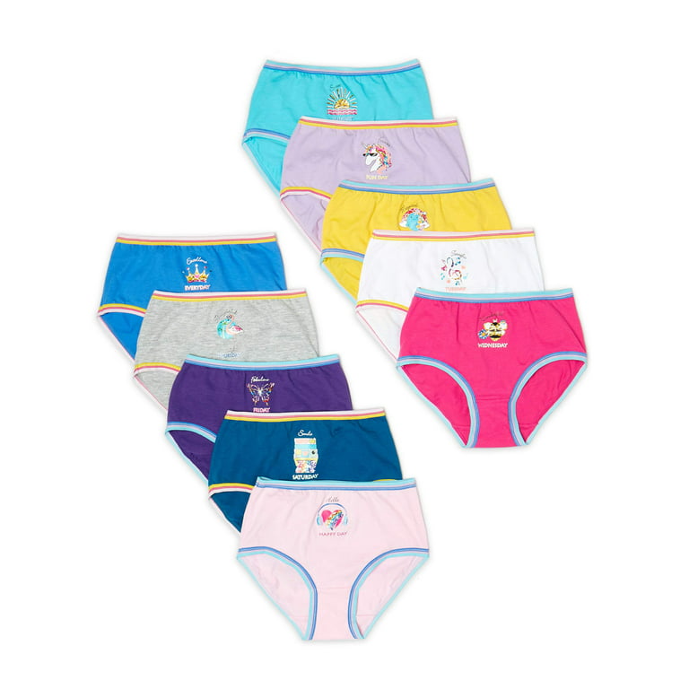 Girls' Underwear 6 Pack Panties Cotton Cute Briefs Sizes 4 - 10