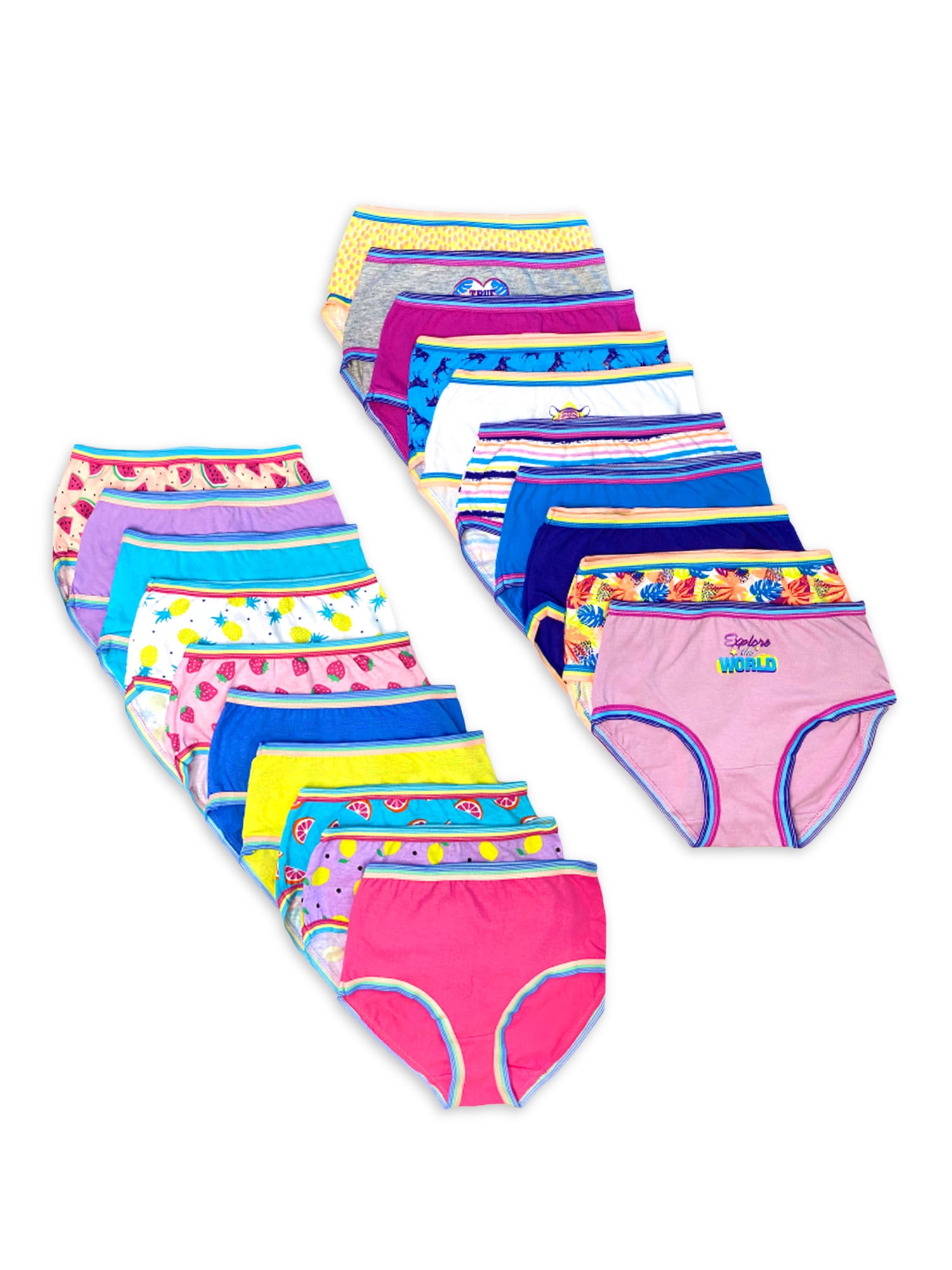 Wonder Nation Girls Brief Underwear 20-Pack, Sizes 4-18