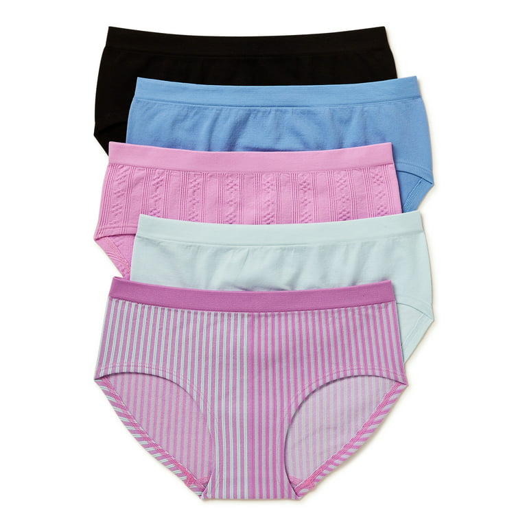 Wonder Nation Girls Brief Underwear, 5-Pack, Sizes S-XL