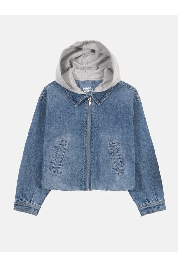 Girls Denim Bubble Jacket, Sizes 4-18 & Plus