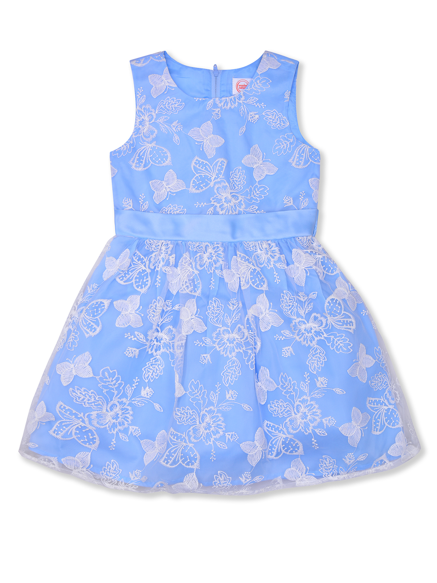 Wonder Nation Girls Butterfly Embriodery Sleeveless Dress, Sizes 4-18 & Plus - image 1 of 3