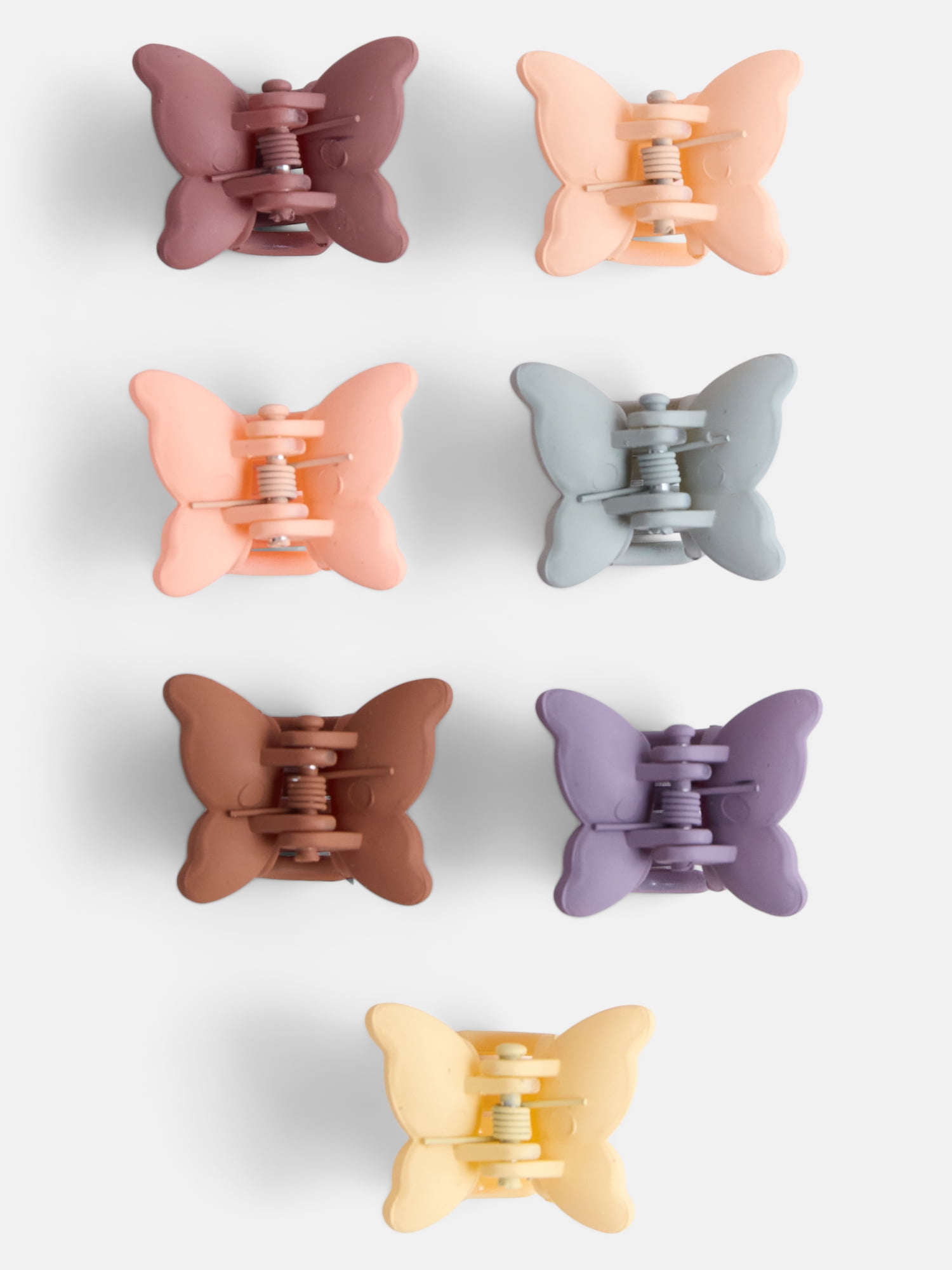 Wonder Nation Girls Butterfly Mini Hair Claw Clips Set, 14-Piece, Multi