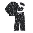 thumbnail image 1 of Wonder Nation Girls Button Front Long Sleeve Top & Pant Pajama Set with an Eyemask, 3-Piece, Sizes 4-18 & Plus, 1 of 4
