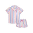 thumbnail image 1 of Wonder Nation Girls Button Front Pajama Top & Shorts Set, 2-Piece, Sizes 4-18 & Plus, 1 of 3