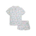 thumbnail image 1 of Wonder Nation Girls Button Front Pajama Top & Shorts Set, 2-Piece, Sizes 4-18 & Plus, 1 of 3