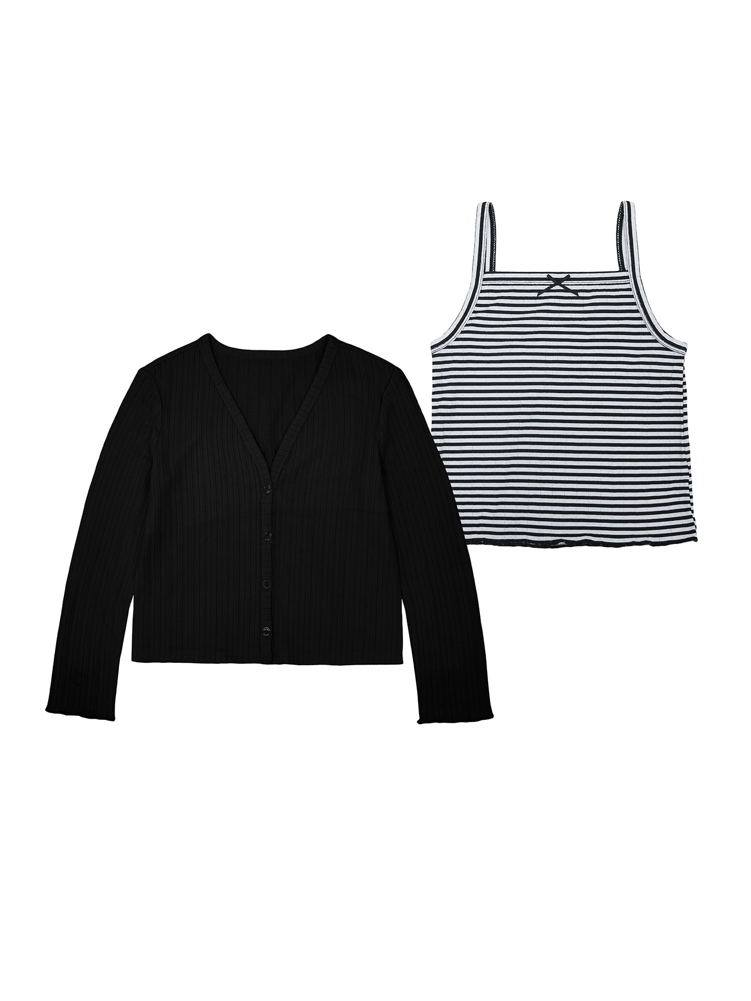 Wonder Nation Girls' Cami and Cardigan Set, Sizes 4-18 & Plus