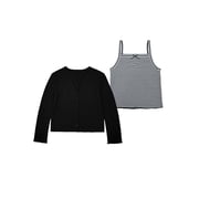 Wonder Nation Girls' Cami and Cardigan Set, Sizes 4-18 & Plus