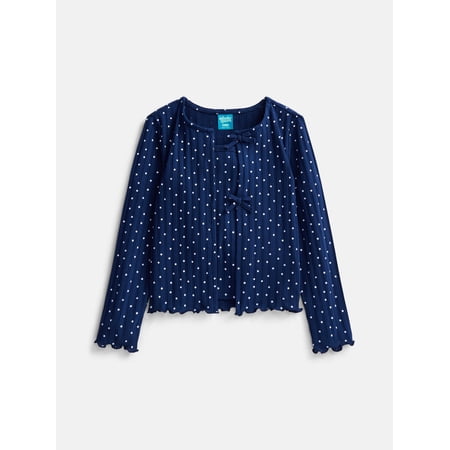 Wonder Nation Girls Ribbed Pointelle Knit Cami and Cardigan Set, Sizes 4-18