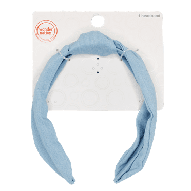 Wonder Nation Girls Chambray Top Knot Headband, Blue