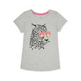 thumbnail image 1 of Wonder Nation Girls Cheetah Short Sleeve Tee, Sizes 4-18 & Plus, 1 of 3