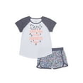 thumbnail image 1 of Wonder Nation Girls Cheetah Sleep Shorts Set, 2-Piece, 1 of 1