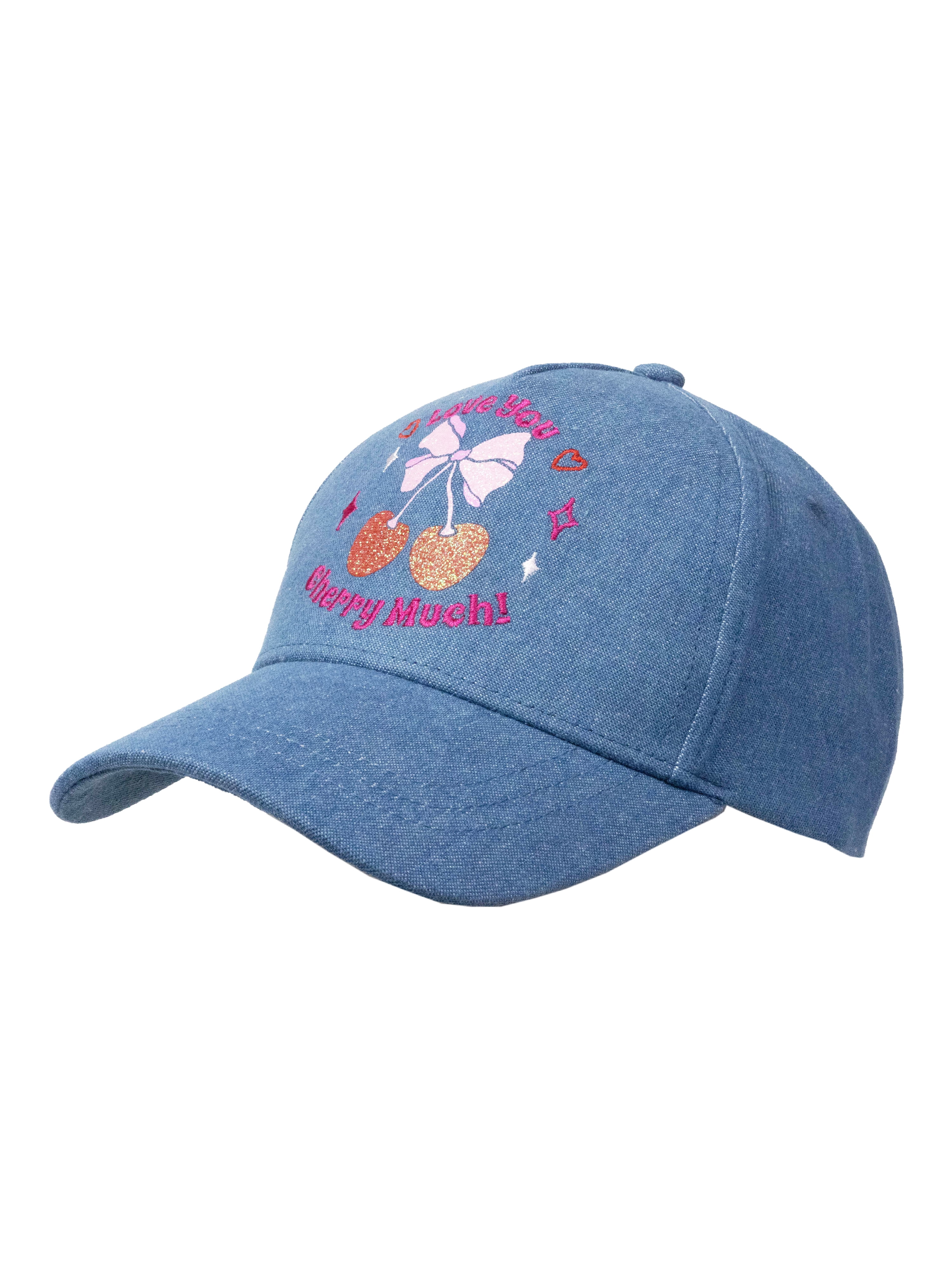 Wonder Nation Girls Cherry Icon Baseball Hat One Size Fits Most