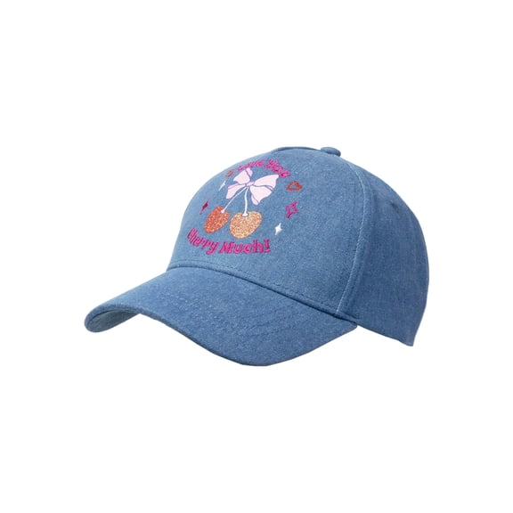 Wonder Nation Girls Cherry Icon Baseball Hat One Size Fits Most