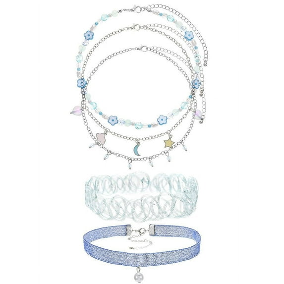 Wonder Nation Girls Choker Necklace Set, 5 Pieces