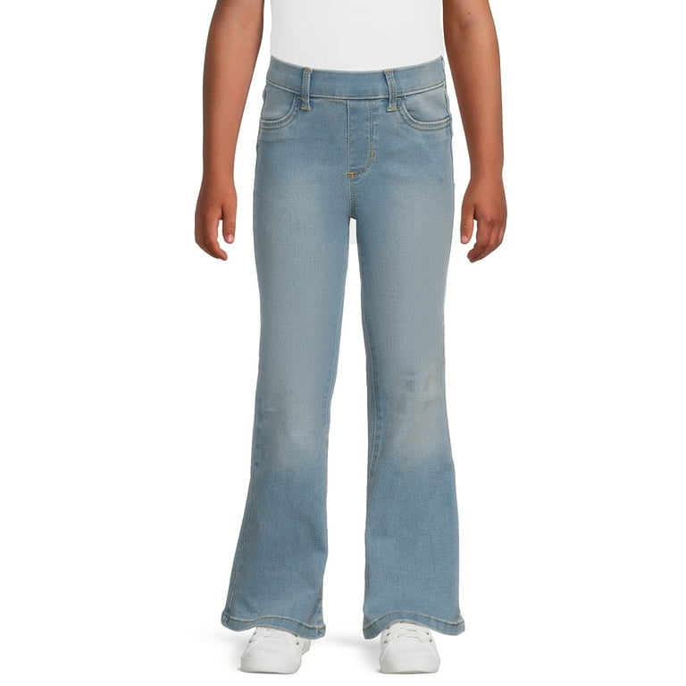 【WONDER WONDER】Raise Color Wash Long Wide Denim Pants Wonder Nation Girls Wide Leg Jean, Sizes 4-18 & Plus