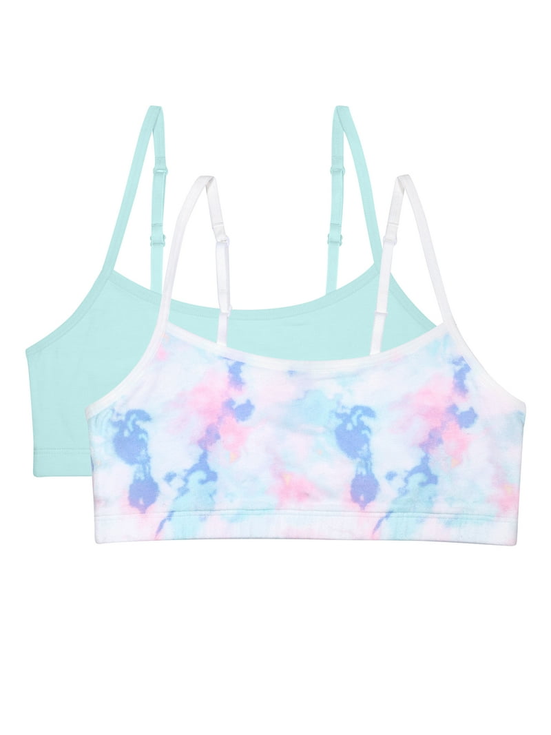 salsation cotton bra タイダイ Wonder Nation Cotton Bralette 2 Pack for Girls, Soft Cotton