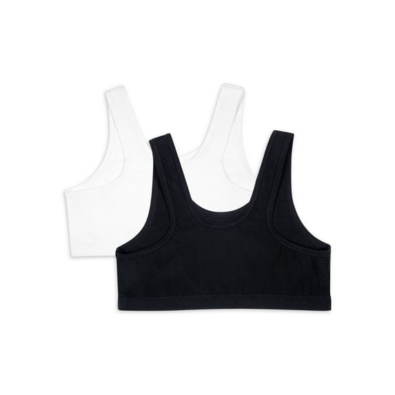 Wonder Nation Girls Cotton Bra, 2-Pack, Sizes S-XXL