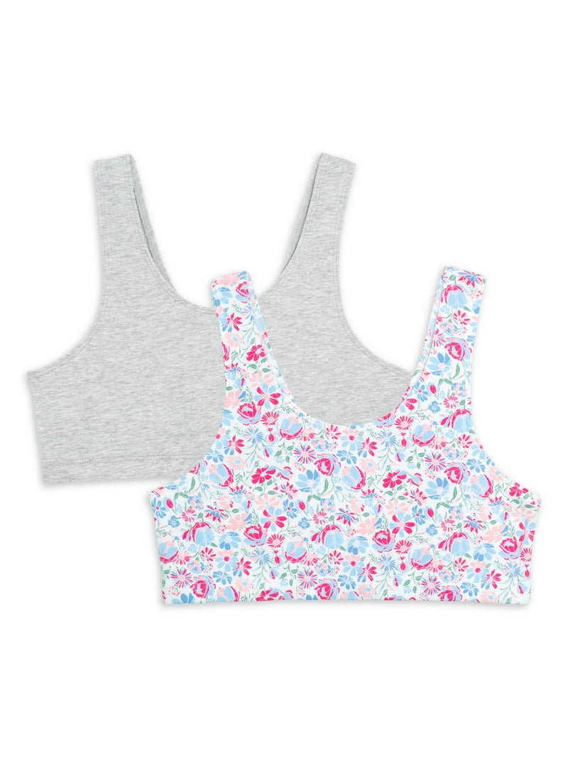 Wonder Nation Girls Cotton Bra 2-Pack Sizes S XXL Training