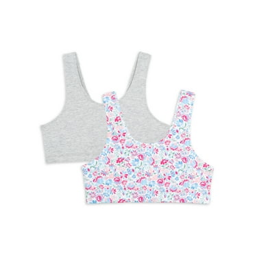 Wonder Nation Girls Cotton Bra, 2-Pack, Sizes S-XXL
