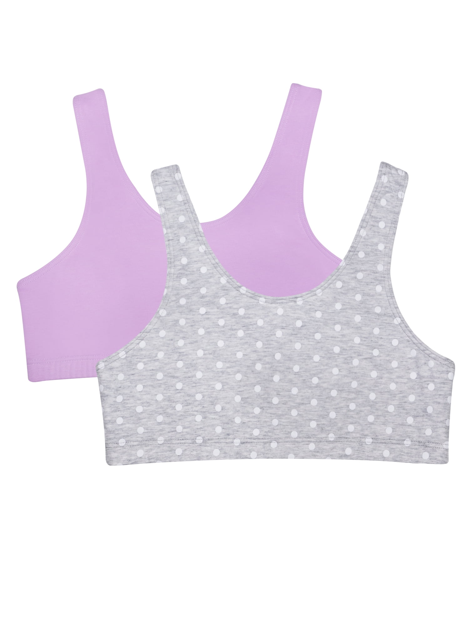 Wonder Nation Girls Cotton Bra, 2-Pack, Sizes S-XXL