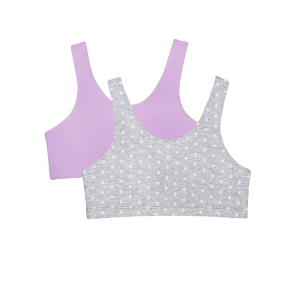 Wonder Nation Girls Cotton Bra, 2-Pack, Sizes S-XXL