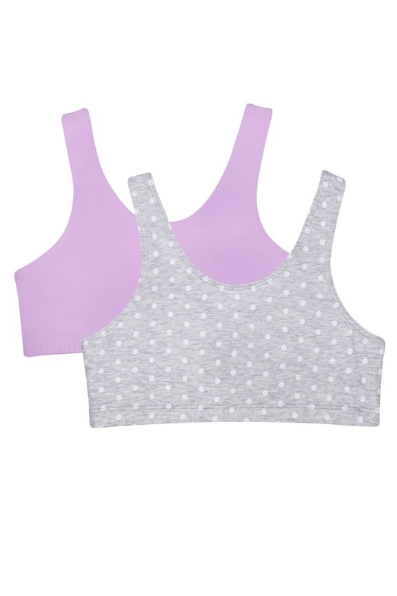 Girls Cotton Bra, 2-Pack, Sizes S-XXL