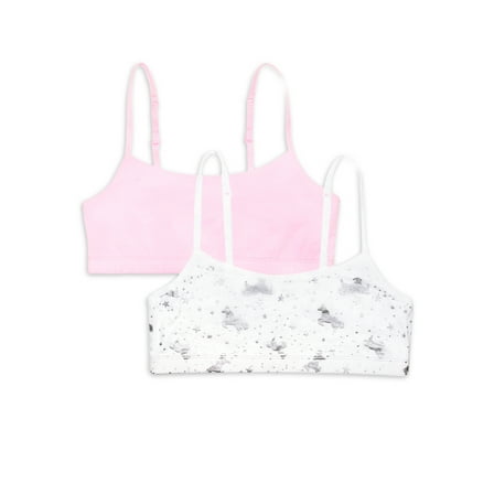 Wonder Nation Girls Cotton Bra, 2-Pack, Sizes S-XXL