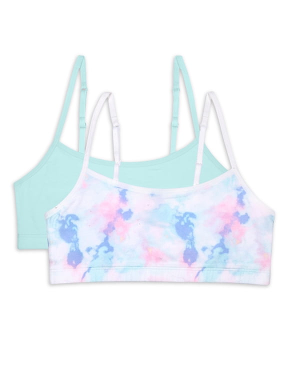 Girls Cotton Bralette, 2-Pack, Sizes 28-38