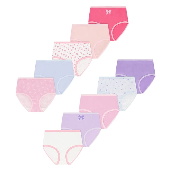 Wonder Nation Girls Cotton Brief Underwear, 10-Pack, Sizes 4-18