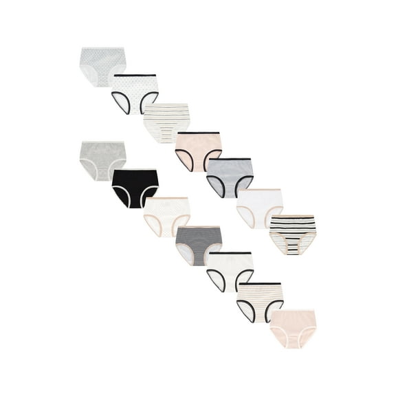 Wonder Nation Girls Cotton Brief Underwear, 14-Pack, Sizes 4-18